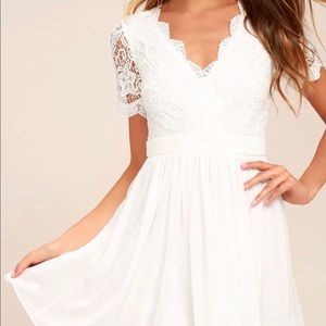 Angel in Disguise White Lace Skater Dress
